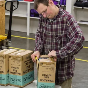 Employee hard at work